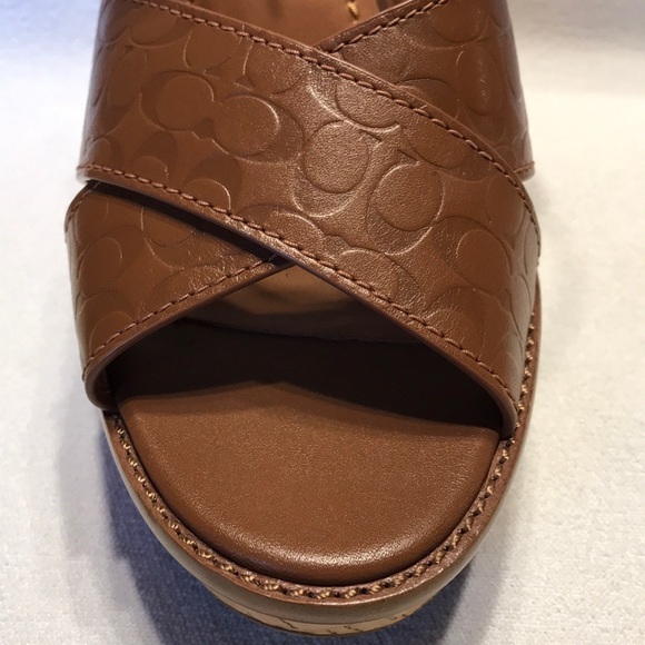 SOLD- Coach Cross Band High Wedge Sandal, 9.5 - Picture 5 of 8